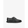Cole Haan Mens Black Zerøgrand Remastered Woven Leather Oxford Shoes Eur 43.5 / 9.5 Uk In Animal Print