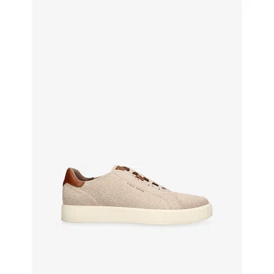 Cole Haan Mens Bone Grandpro Luxe Slip-on Stitchlite™ Knitted Trainers Eur 43 / 9 Uk In Silver