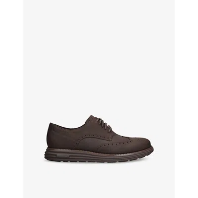 Cole Haan Mens Dark Brown Øriginalgrand Wingtip Leather Oxford Shoes Eur 44 / 10 Uk