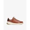 Cole Haan Mens Tan Comb Grand-pro All Day Leather Low-top Court Trainers Eur 43 / 9 Uk
