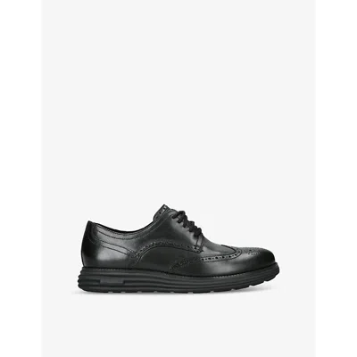 Cole Haan Mens Black Øriginalgrand Wingtip Leather Shoes Eur 43 / 9 Uk