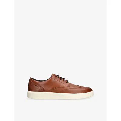 Cole Haan Leather Grand Crosscourt Oxford Sneakers In Brown