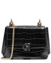 Cole Haan Mini Convertible Chain Leather Crossbody In Black