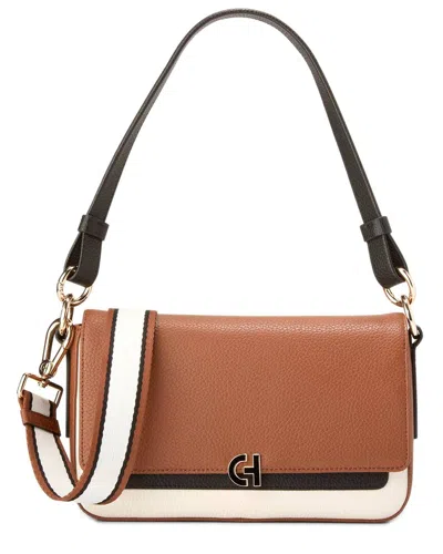 Cole Haan Mini Leather Shoulder Bag In Black,white,british Tan