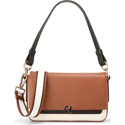 Cole Haan Mini Leather Shoulder Bag In Black/white/british Tan