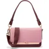Cole Haan Mini Leather Shoulder Bag In Rose,bloodstone