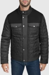 Cole Haan Box Triangle Quilted Wool-blend Jacket In Black