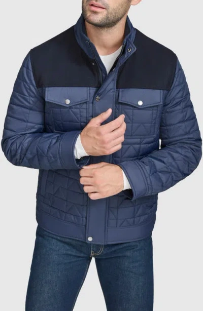 COLE HAAN COLE HAAN MIXED MEDIA QUILTED JACKET