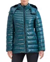 Cole Haan Pearlized Mixed Quilt Hooded Puffer Coat