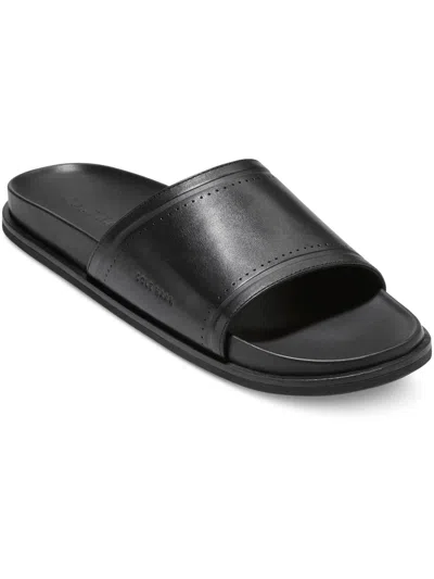 Cole Haan Modern Classic Mens Leather Footbed Slide Sandals In Black