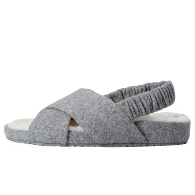 Cole Haan Mojave Crisscross Sandal Grey Wool W27264 Women's In Silver
