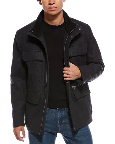 COLE HAAN MULTIPOCKETS WOOL-BLEND FIELD COAT