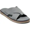 Cole Haan Men's Nantucket Cross Strap Slip-on Slide Sandals In Lava Smoke Nubuck/dark Lava