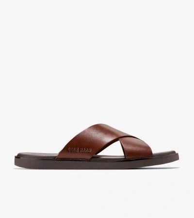 Cole Haan Nantucket Cross Strap Sandal In Woodbury Brown-java