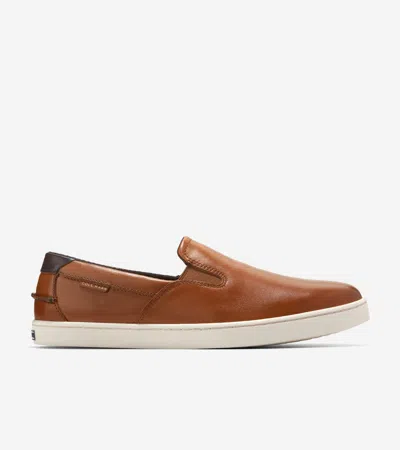 Cole Haan Men's Nantucket Slip-on Deck Shoes In British Tan-ivory