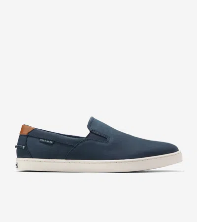 Cole Haan Nantucket Deck Slip-on In Navy Blazer Nubuck/ Ivory