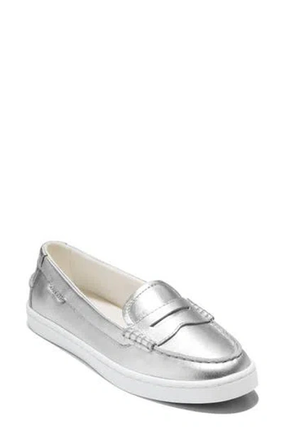 Cole Haan Nantucket Penny Loafer In Argento/white