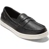 Cole Haan Men's Nantucket Slip-on Penny Loafers In Black Pebbled Leather,ivory