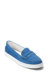 Cole Haan Nantucket Penny Loafer In Dutch Blue Suede/white
