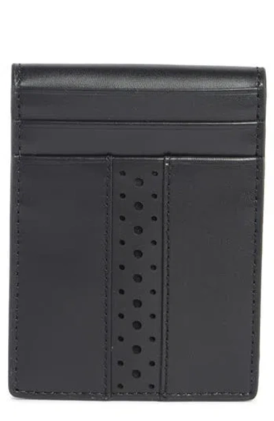 Cole Haan Naomi Brogue Leather Wallet In Black