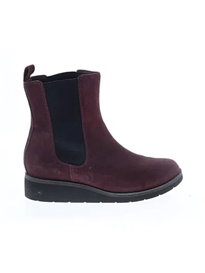 Pre-owned Cole Haan Nike Ankle Boots In Burgundy