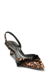 Cole Haan Noella Bow Slingback Pointed Toe Kitten Heel Pump In Brown
