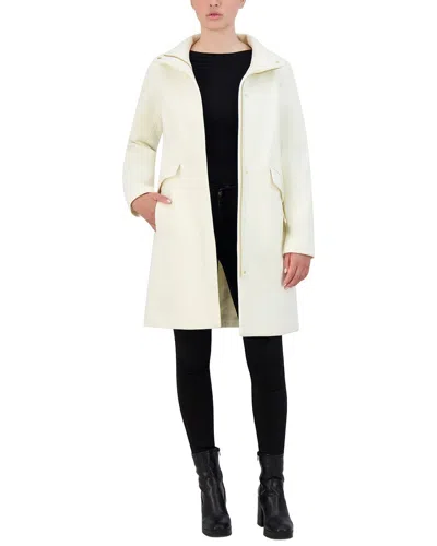 Cole Haan Novelty Wool Medium Jacket In White