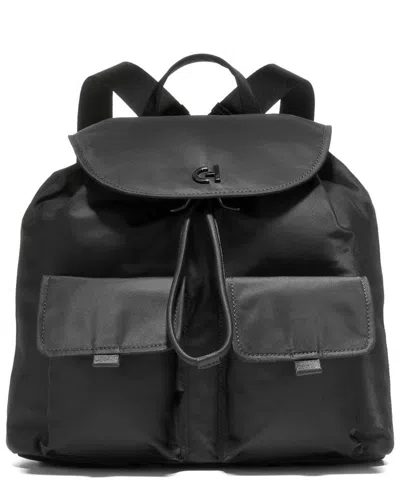 Cole Haan Nylon Flap Backpack In Black