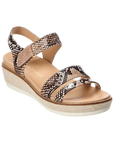 Cole Haan Og Peyton Snake-embossed Leather Flatform Sandal In Multi