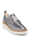 Cole Haan Original Grand Platform Oxfords In Silver