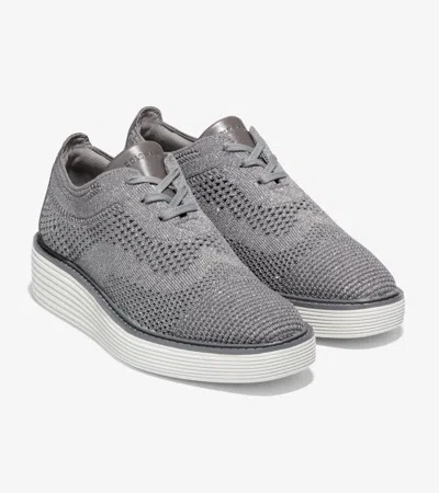 Cole Haan Original Grand Platform Stitchlite Oxford Women's Gray Shoes Fzp239