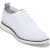 Cole Haan Original Grand Stitchlite Wingtip Oxford In Optic White Knit