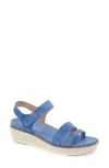 Cole Haan Originalgrand Peyton Flatform Sandal (women In Blue Suede/natural Canvas