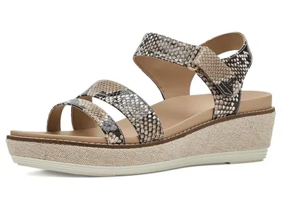 Cole Haan Originalgrand Peyton Flatform Women's Sandals Dune Snake Print Leather/natural Wedge: 9 B - Medium In Multi