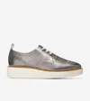 Cole Haan Originalgrand Platform Wingtip Oxford Women 8.5 Pewter Metallic Fzp401 (pewter Metallic,8.5)