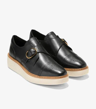 Cole Haan Originalgrand W3269 Oxfords Women's Black Monk Strap Shoes Zogg2762