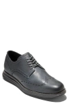 Cole Haan Originalgrand Wingtip Derby In Turbulence Saffiano/black