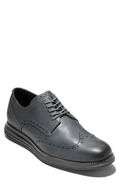 Cole Haan Originalgrand Wingtip Derby In Black/december Sky