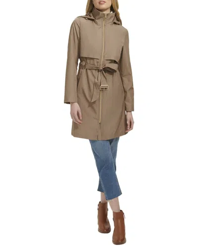 Cole Haan Packable Belted Trench Coat In Brown