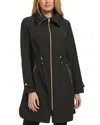 Cole Haan Travel Packable Hooded Rain Jacket In Black
