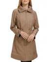 Cole Haan Travel Packable Hooded Rain Jacket In Champagne