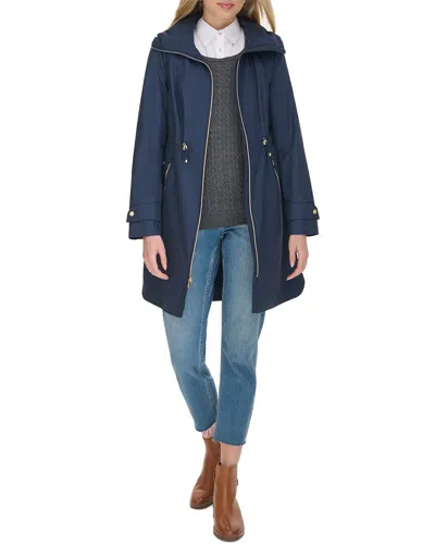 Cole Haan Packable Rain Parka In Blue