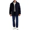 Cole Haan Padded Down Wool Blend Jacket In Blue