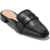 Cole Haan Pasha Embossed Mule In Black Leather/lizard