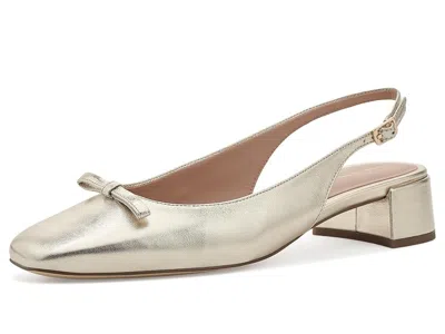 Cole Haan Patsy Bow Slingback Pumps High Heels Soft Gold Leather: 10.5 B - Medium
