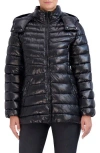 Cole Haan Quilt Pearl Faux Down Jack W Remov Hood In Black