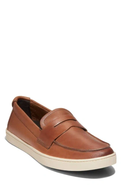 Cole Haan Leather Grandprø Topspin Penny Loafers In British Tan Angora