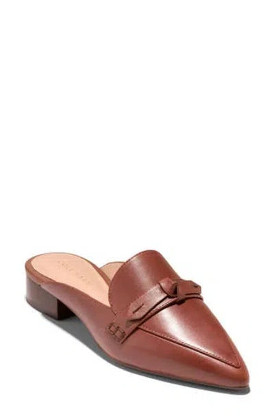 Cole Haan Piper Bow Mule In Dark Cuoio Leather