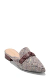 Cole Haan Piper Bow Mule In Grey Multi Plaid