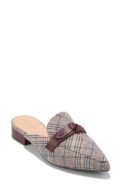 Cole Haan Piper Bow Mule In Grey Multi Plaid